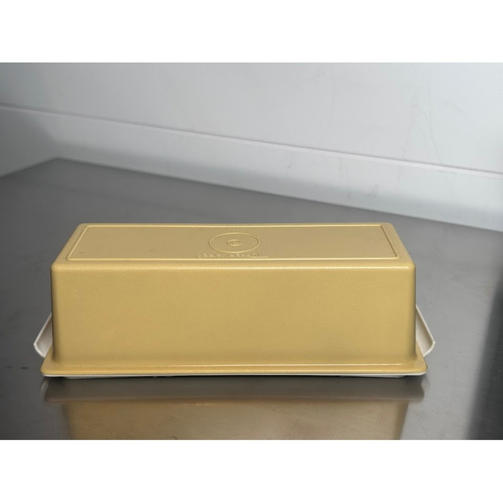 Vintage Tupperware Harvest Gold Butter Keeper Dish Container‎ 637-9 & 636-12